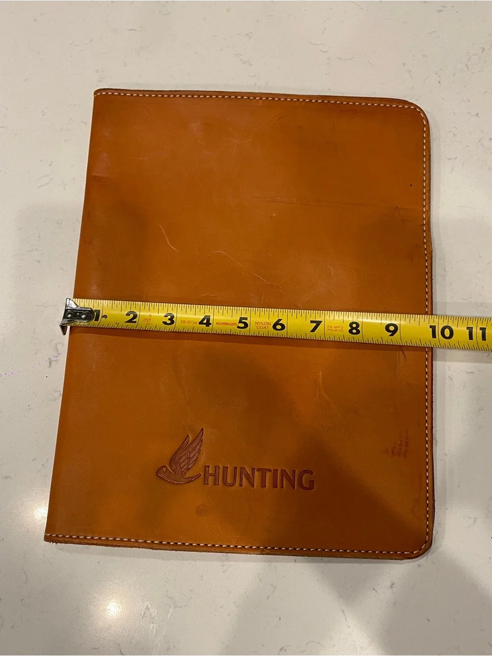 Tucker & Byrd tan leather portfolio